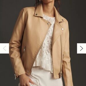 Anthropologie Saige Faux-Leather Moto Jacket